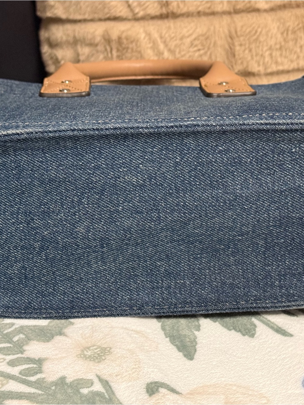 True Religion Y2K Chic Denim Mini Horseshoe Monogram Tote Crossbody - Picture 6 of 7